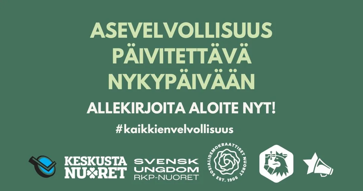 Varusmiesliitto ja poliittiset nuorisojärjestöt: Asevelvollisuus päivitettävä nykypäivään